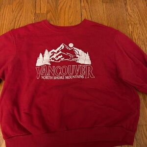 Hollister Red Crewneck with Graphic Design